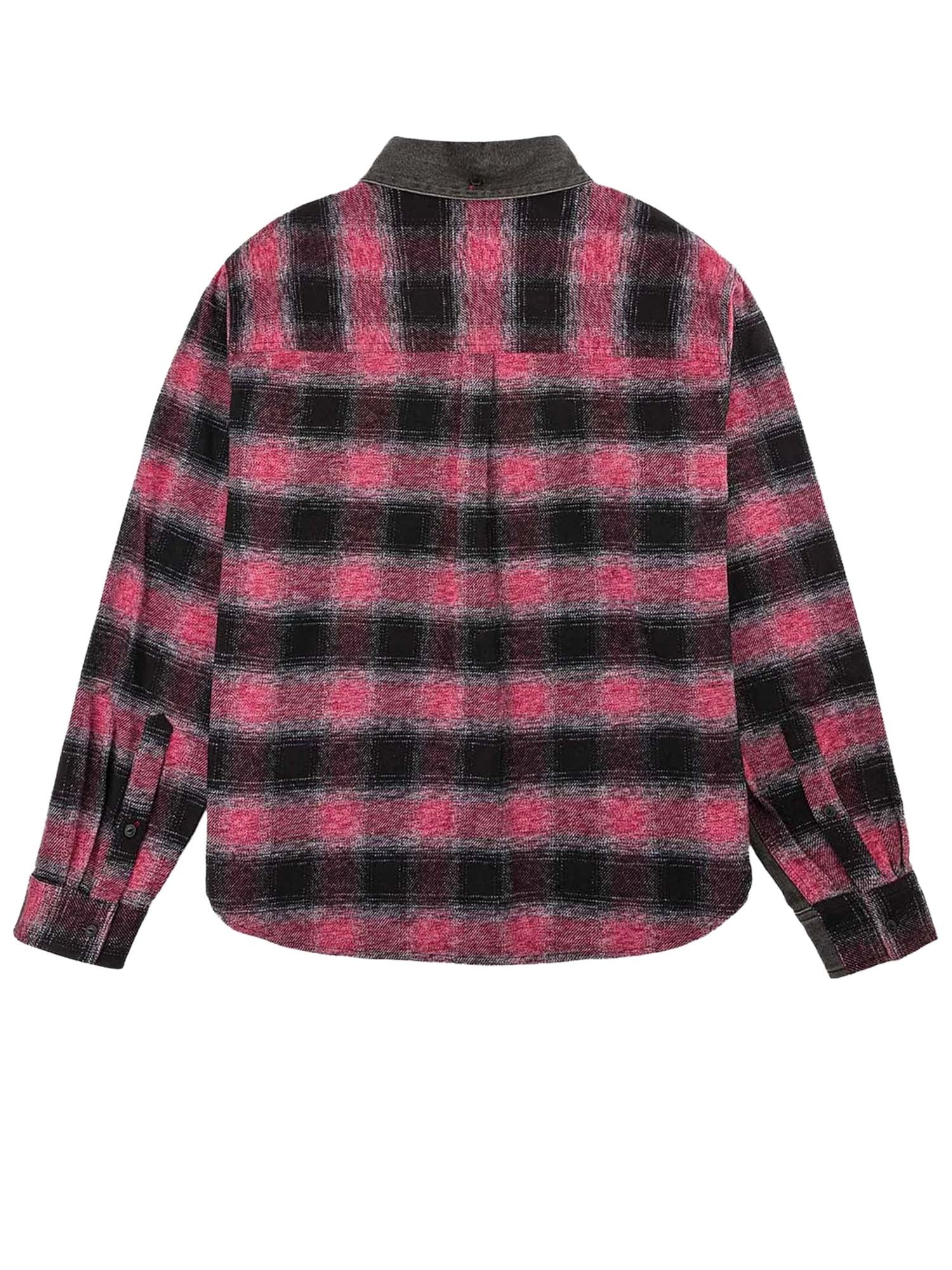 Evisu Camicia Fabric Blocking Denim Grigio