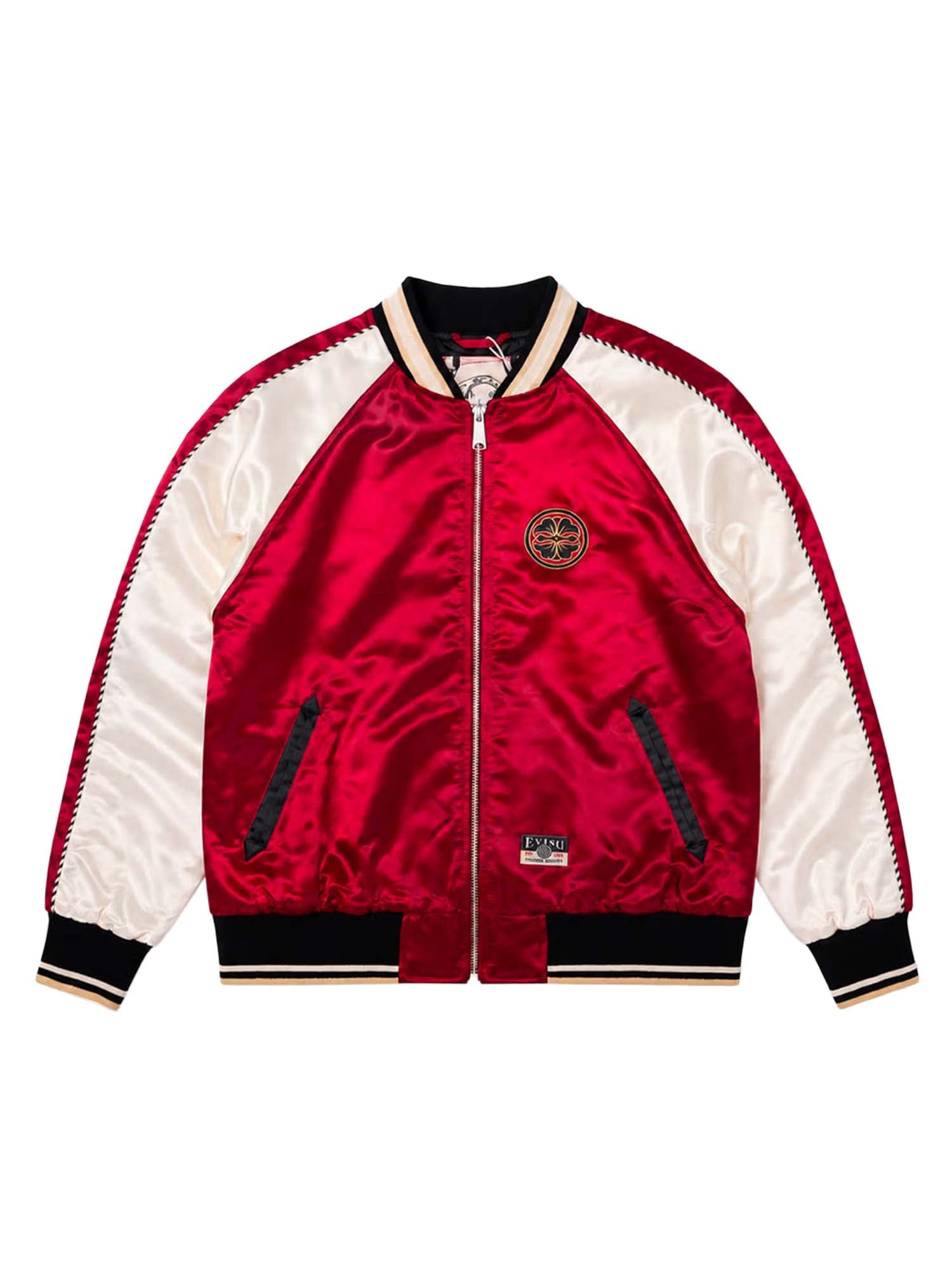 Evisu Bomber Jacket Whale Embroidery Souvenior Bordeaux
