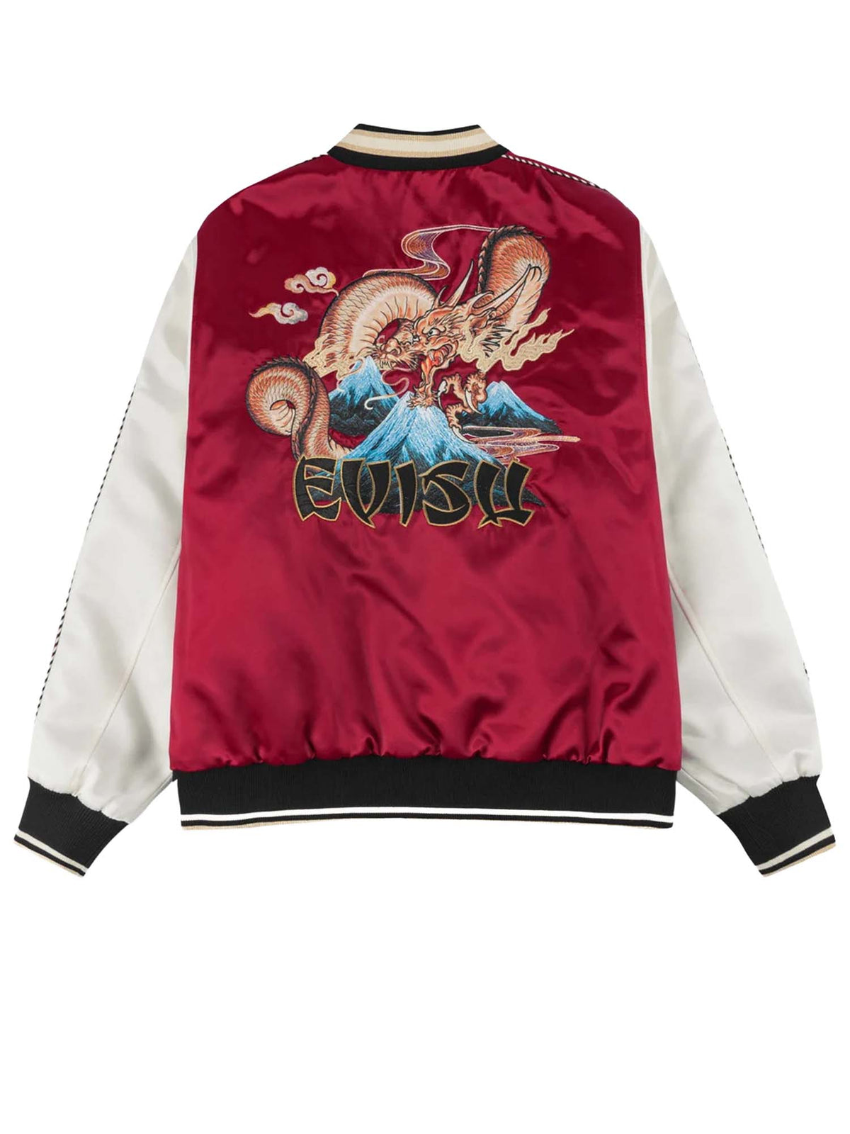 Evisu Bomber Jacket Whale Embroidery Souvenior Bordeaux