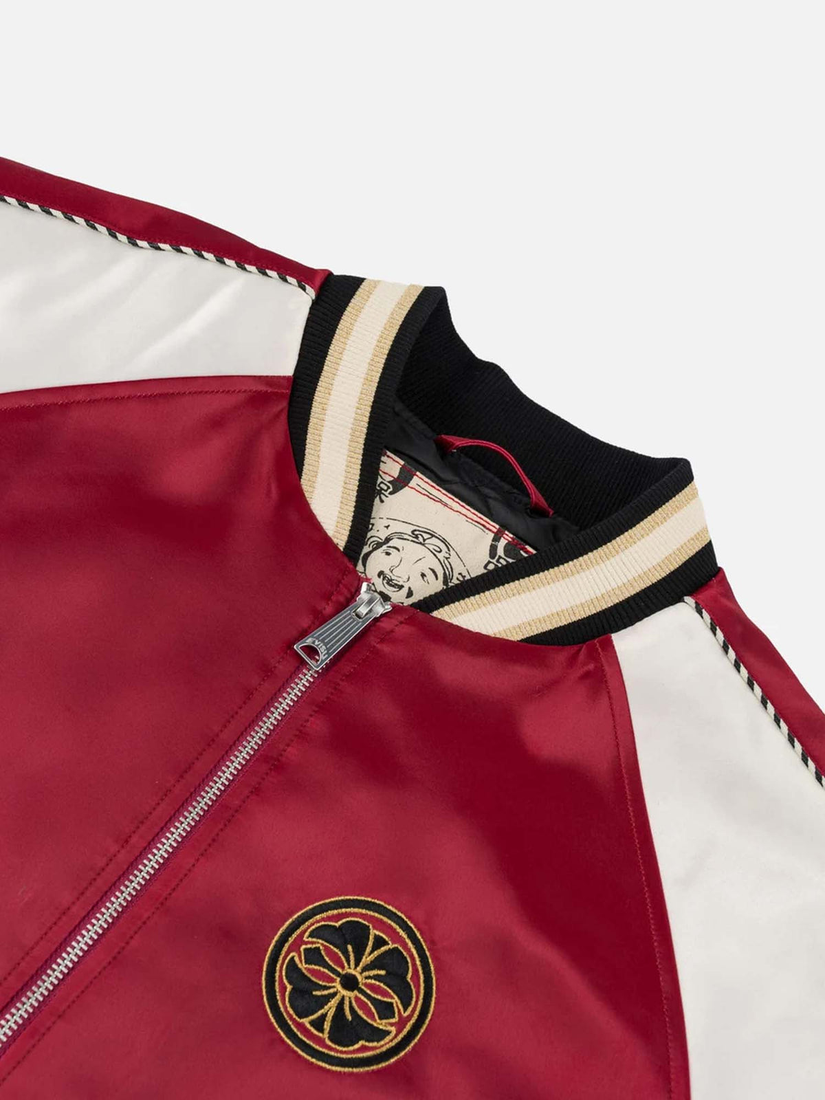 Evisu Bomber Jacket Whale Embroidery Souvenior Bordeaux