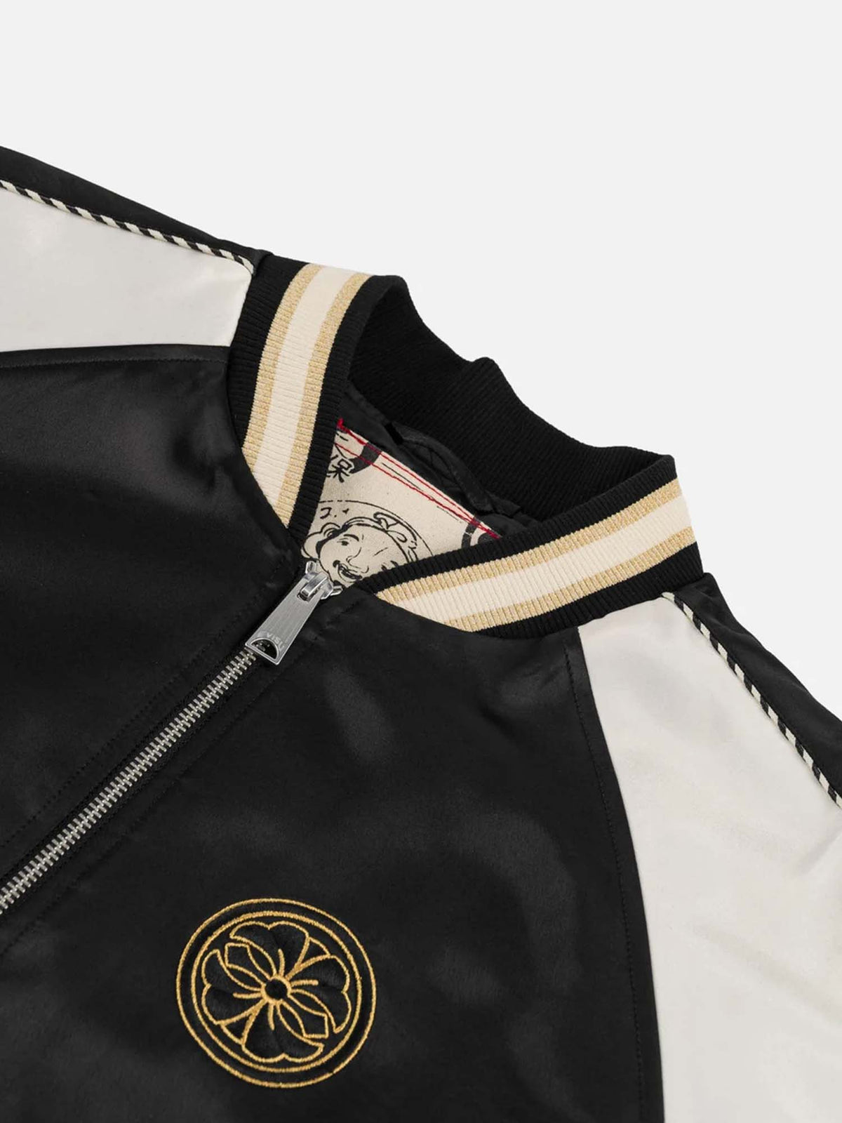 Evisu Bomber Jacket Whale Embroidery Souvenior Nero