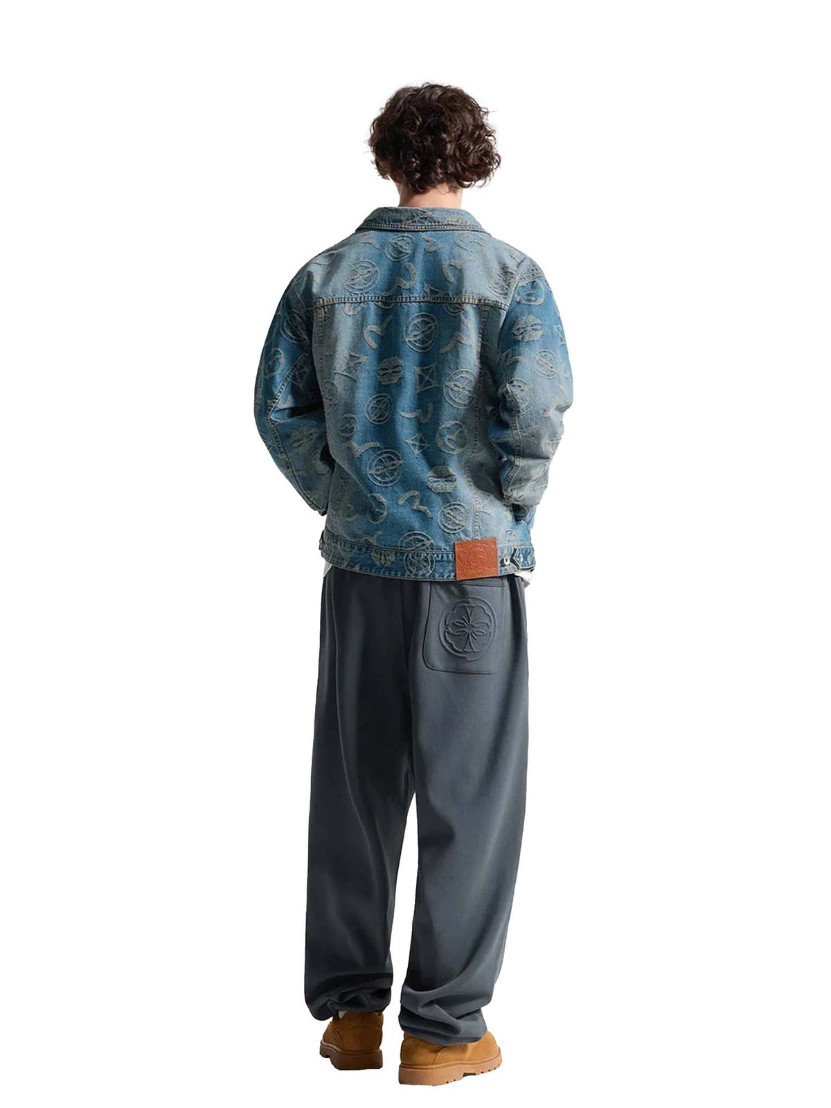 Evisu Allover Monogram Rainbow Jacquard Denim Jacket Multicolore