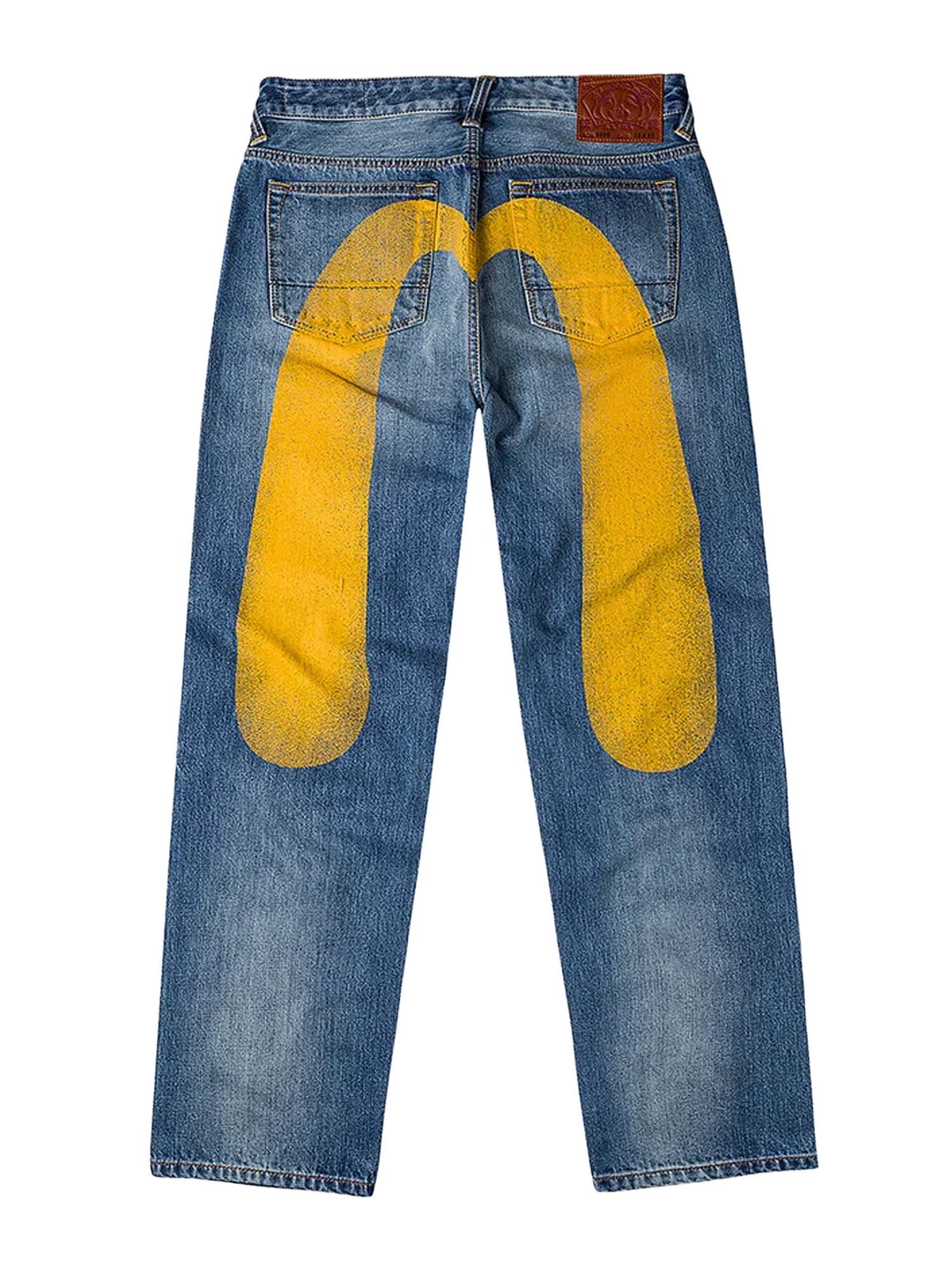 Evisu Jeans 2020 Yellow Daicock Print Regular Fit Blu
