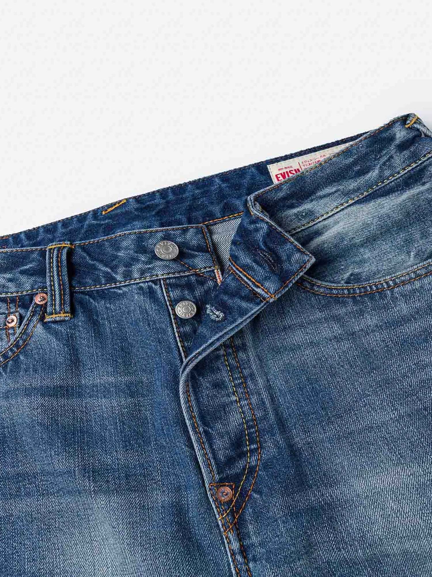 Evisu Jeans 2020 Yellow Daicock Print Regular Fit Blu