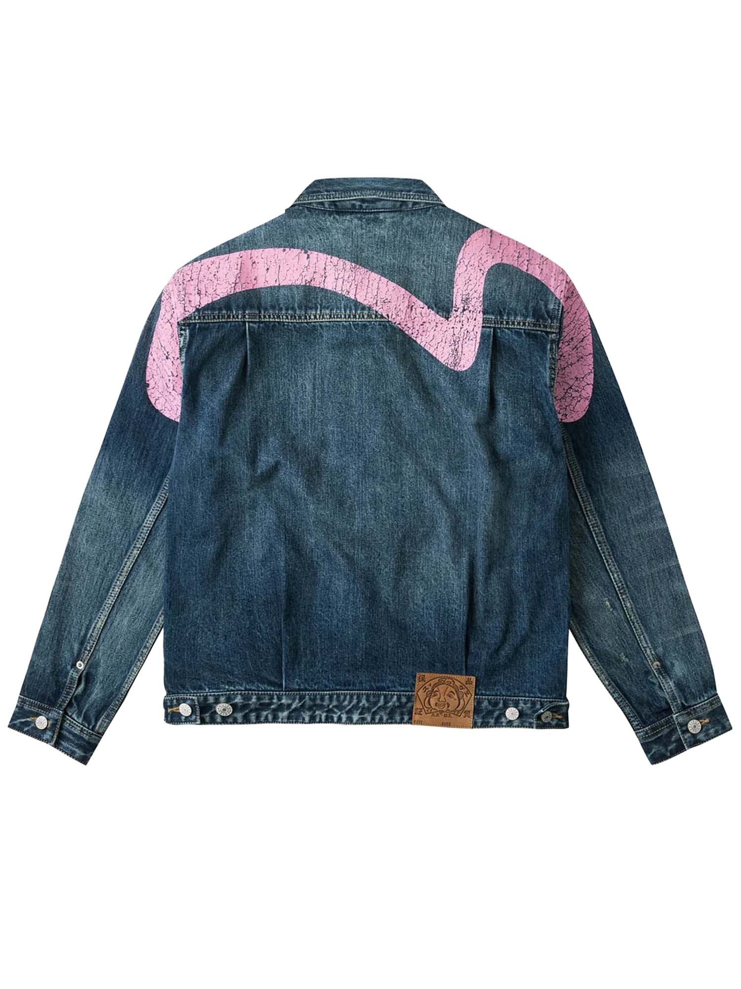 Evisu Giacca Pink Daicock Denim Blu