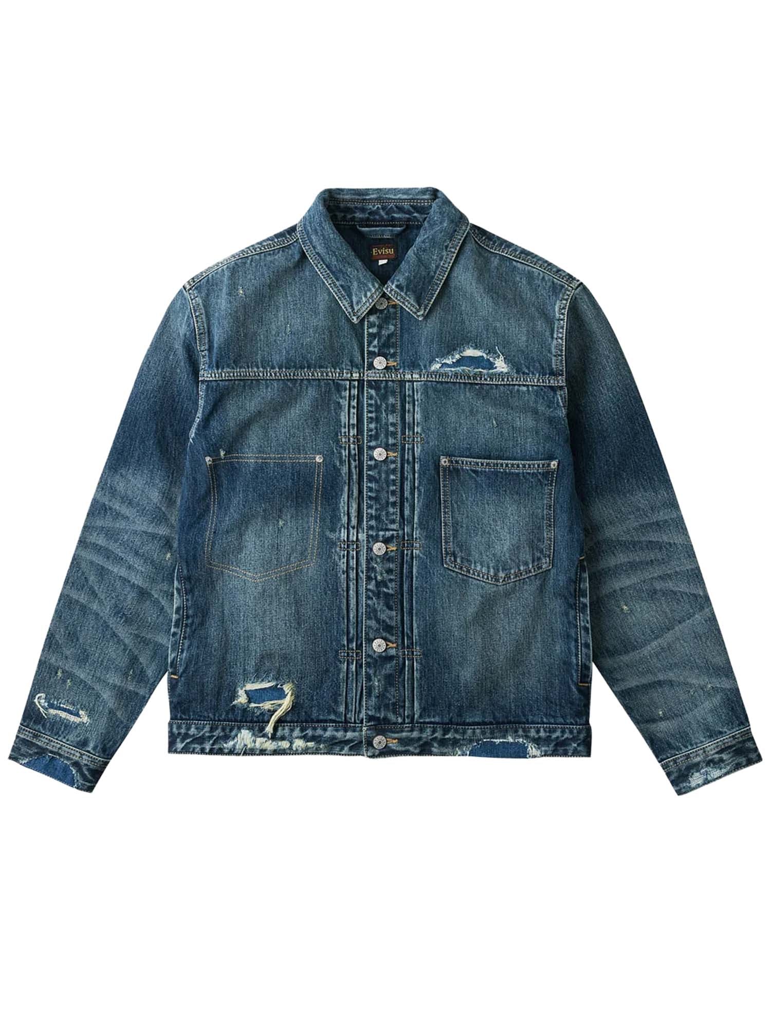 Evisu Giacca Pink Daicock Denim Blu