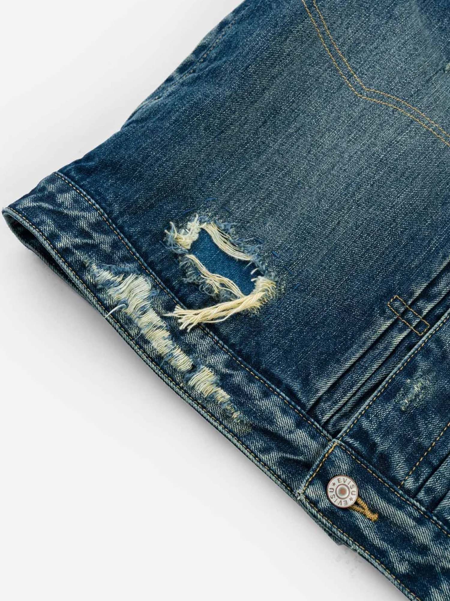 Evisu Giacca Pink Daicock Denim Blu