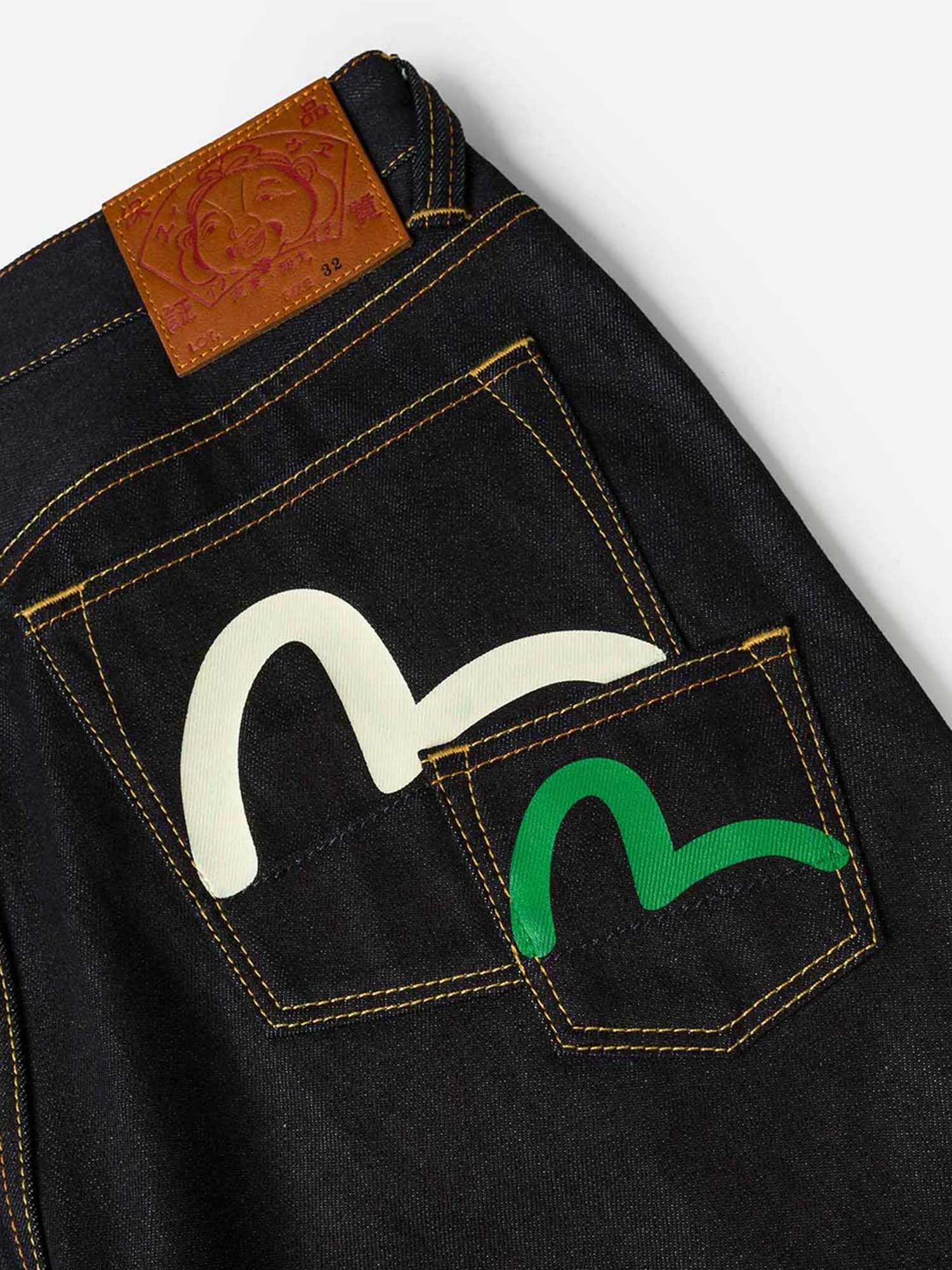 Evisu Shorts Seagull Print and Multi-Pocket Fashion Fit Denim Blu