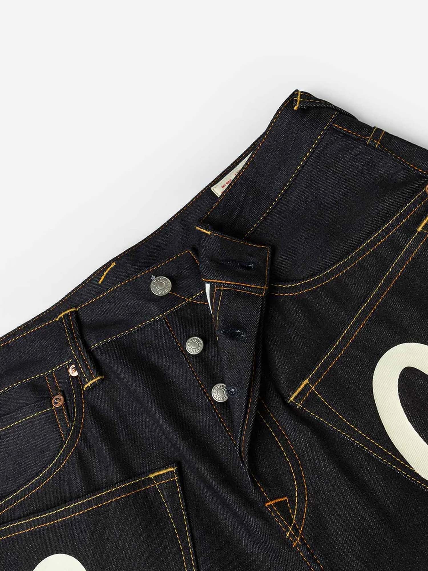 Evisu Shorts Seagull Print and Multi-Pocket Fashion Fit Denim Blu
