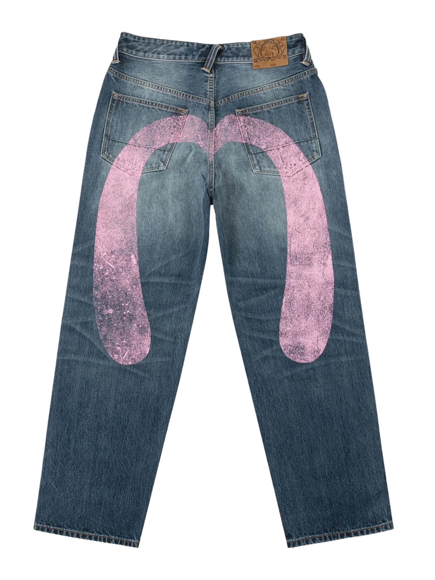 Evisu Jeans Pink Daicock Ripped Blu
