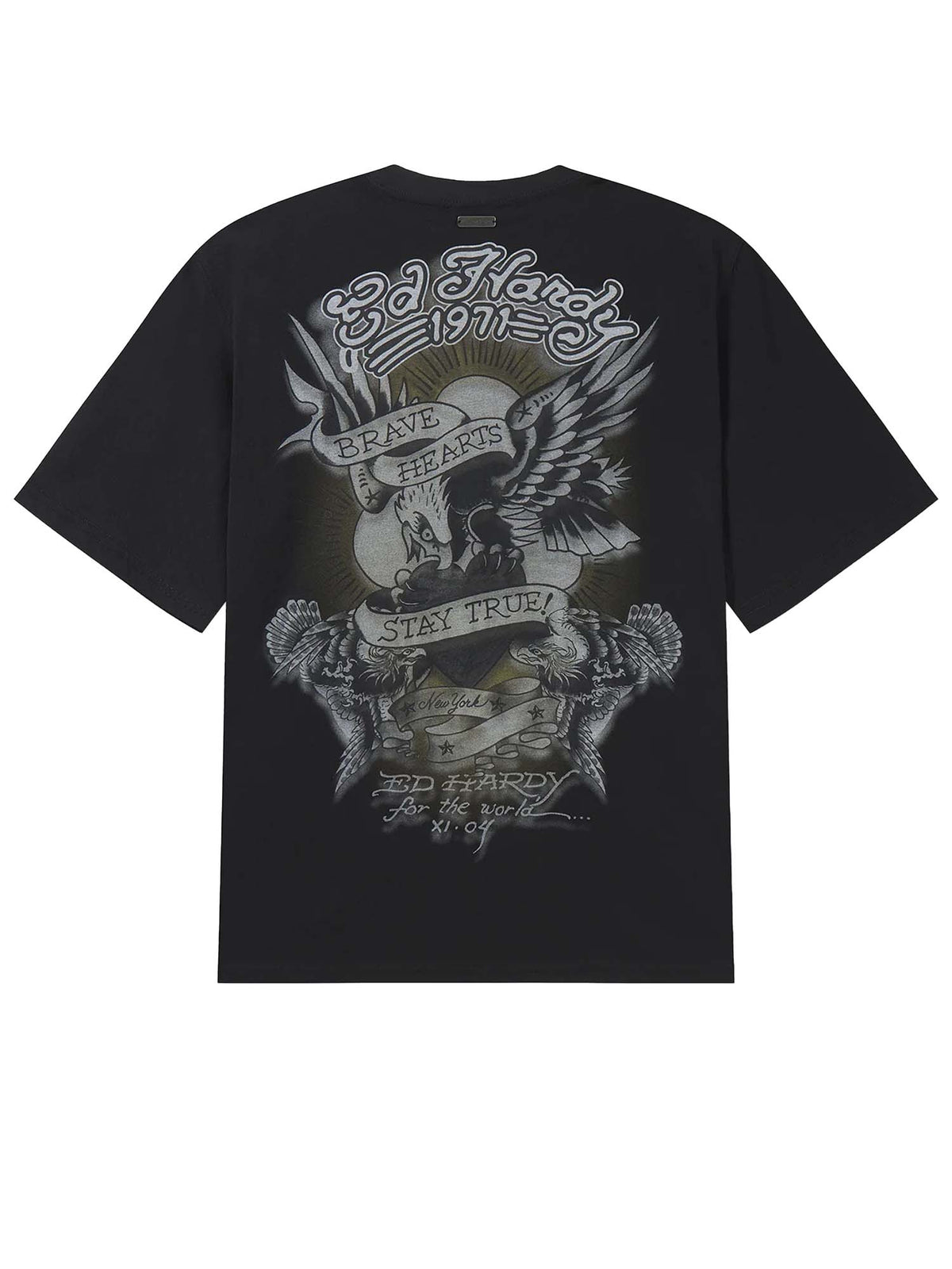 Ed Hardy T-Shirt Stay True Graphic Regular Nero