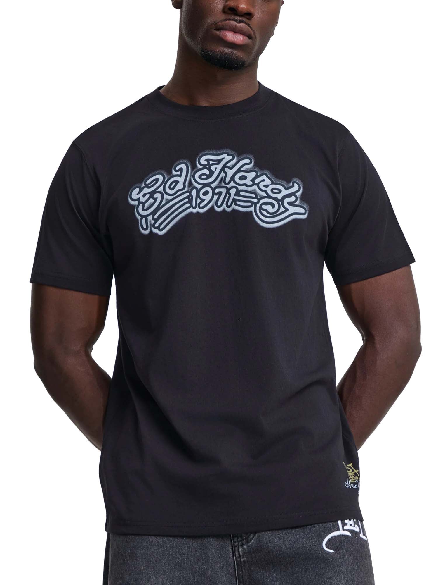 Ed Hardy T-Shirt Stay True Graphic Regular Nero