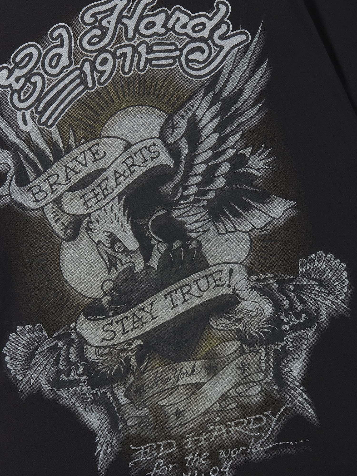 Ed Hardy T-Shirt Stay True Graphic Regular Nero