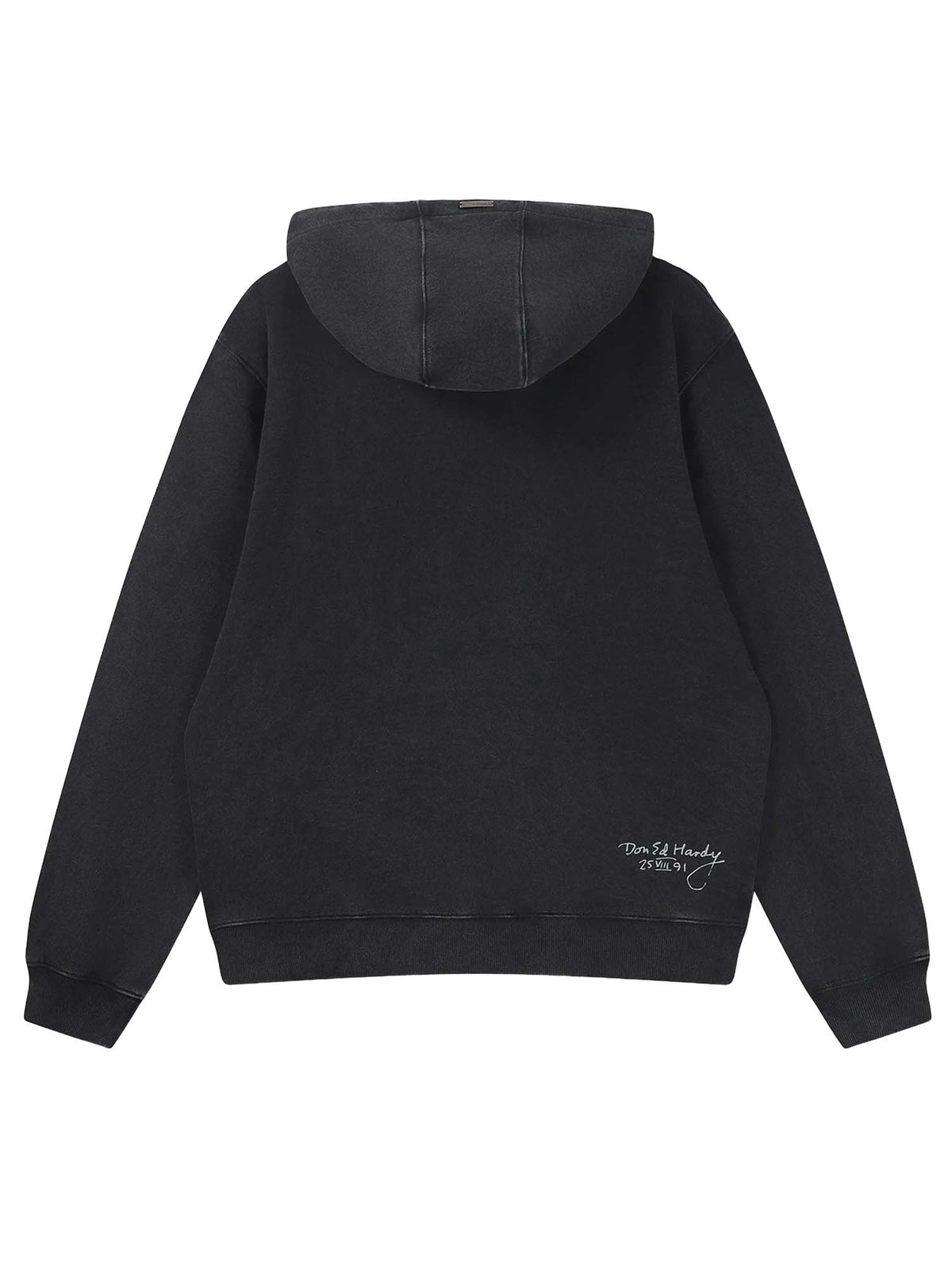 Ed Hardy Felpa con zip Storming New York Washed Relaxed Nero