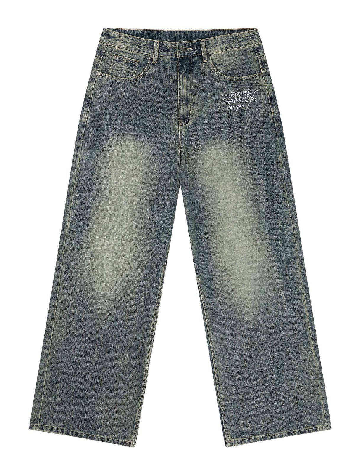 Ed Hardy Jeans Slithering Dragon Embroidered Xxtra Blu