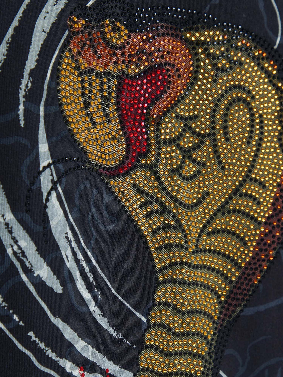 Ed Hardy Mens Diamante Serpent Graphic Regular T-Shirt Nero