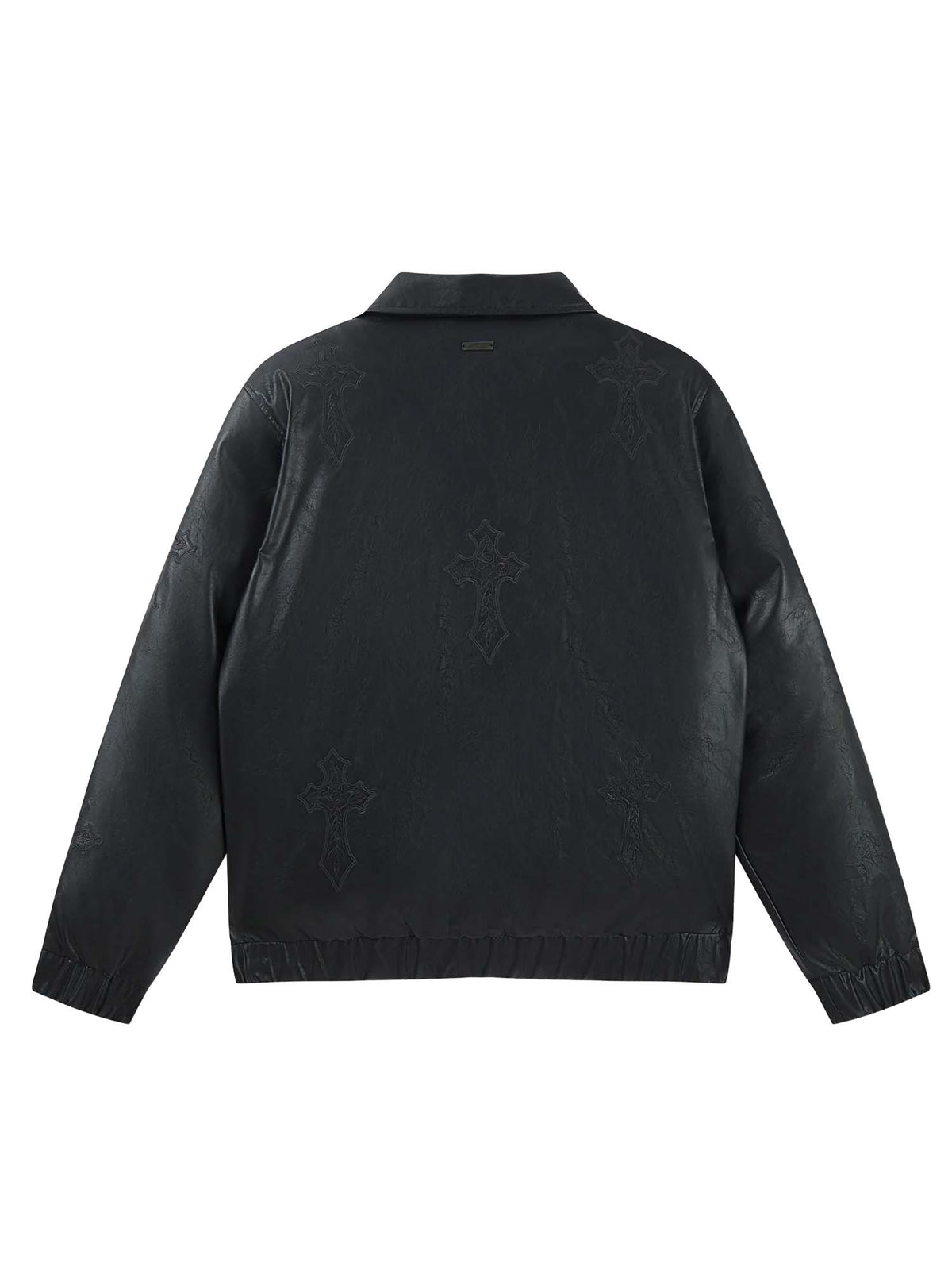Ed Hardy Mens Gothic Ed Hardy Embroidered Cross Relaxed Jacket Nero