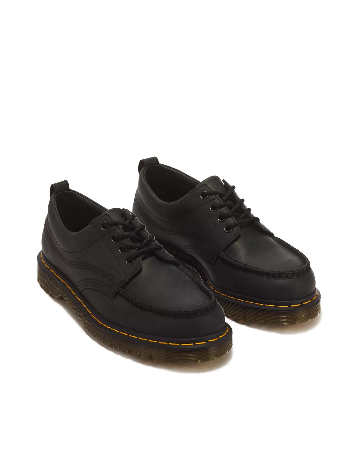 Dr. Martens Scarpe Lowell Moc Toe in pelle Crazy Horse a 4 occhielli Nero