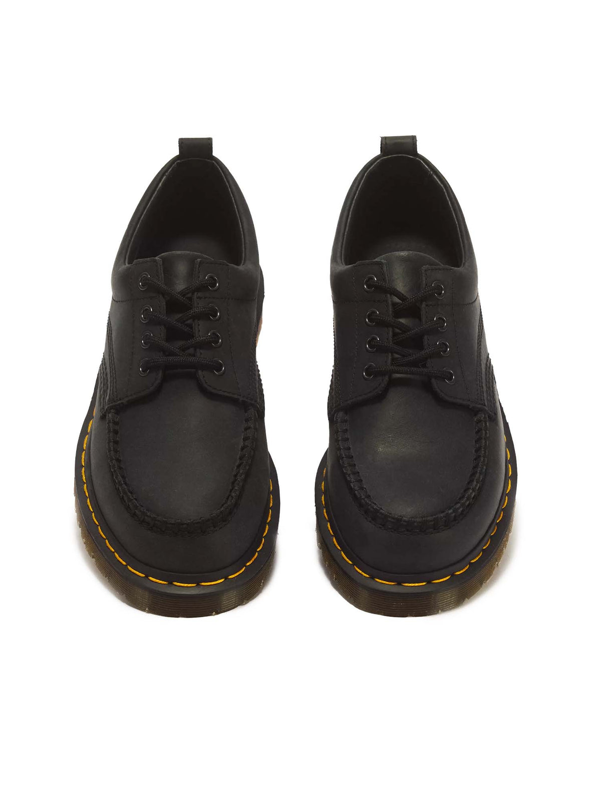 Dr. Martens Scarpe Lowell Moc Toe in pelle Crazy Horse a 4 occhielli Nero