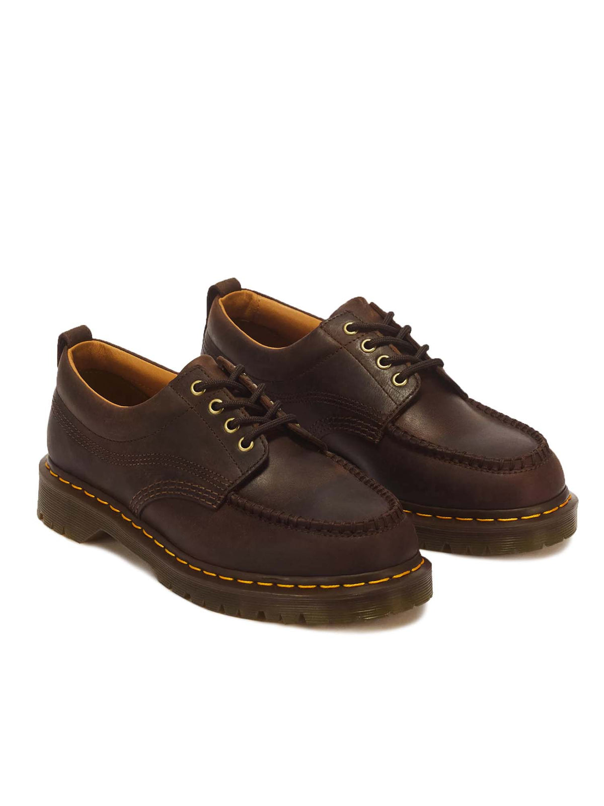 Dr. Martens Scarpe Lowell Moc Toe in pelle Crazy Horse a 4 occhielli Marrone