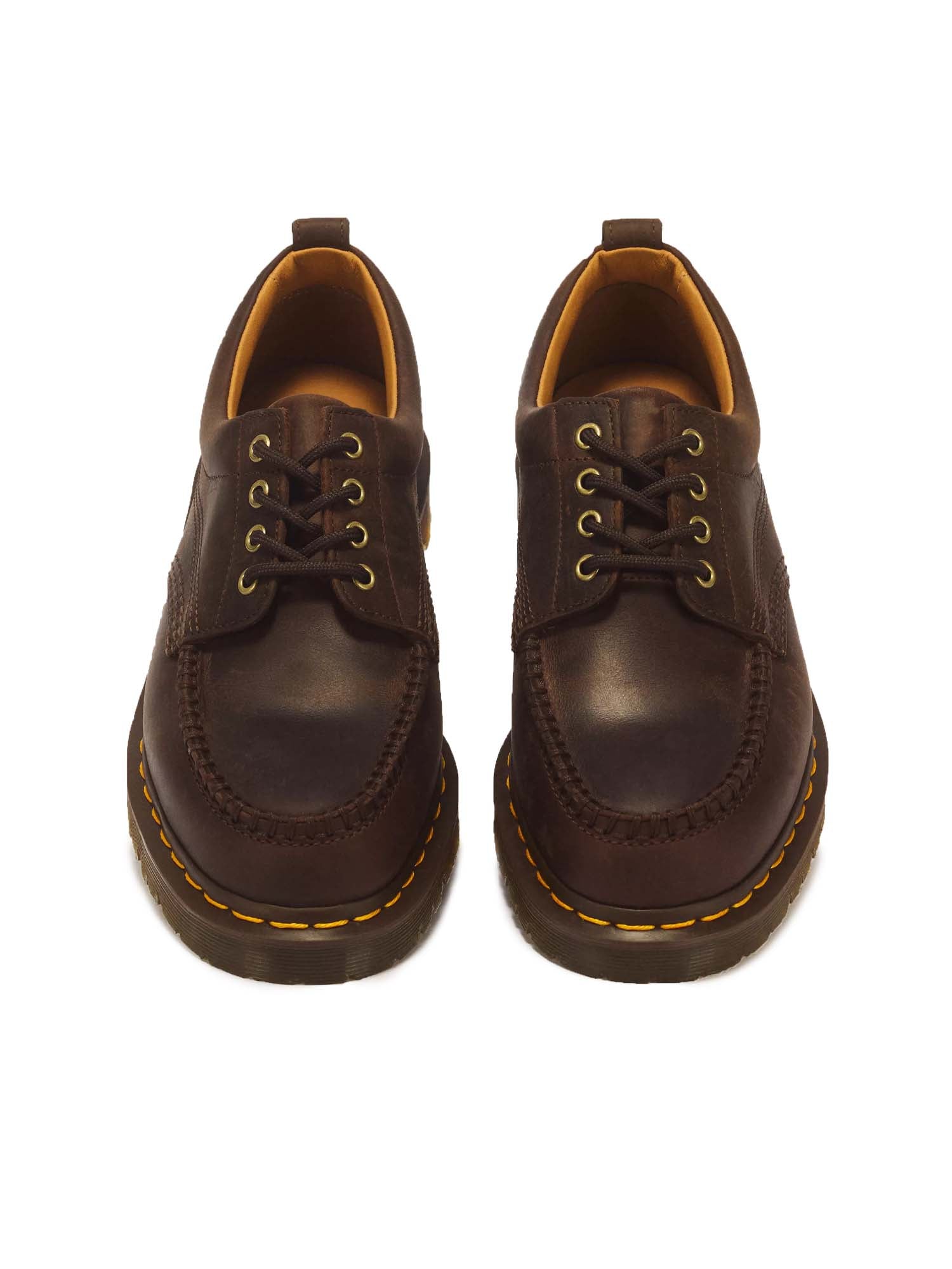 Dr. Martens Scarpe Lowell Moc Toe in pelle Crazy Horse a 4 occhielli Marrone
