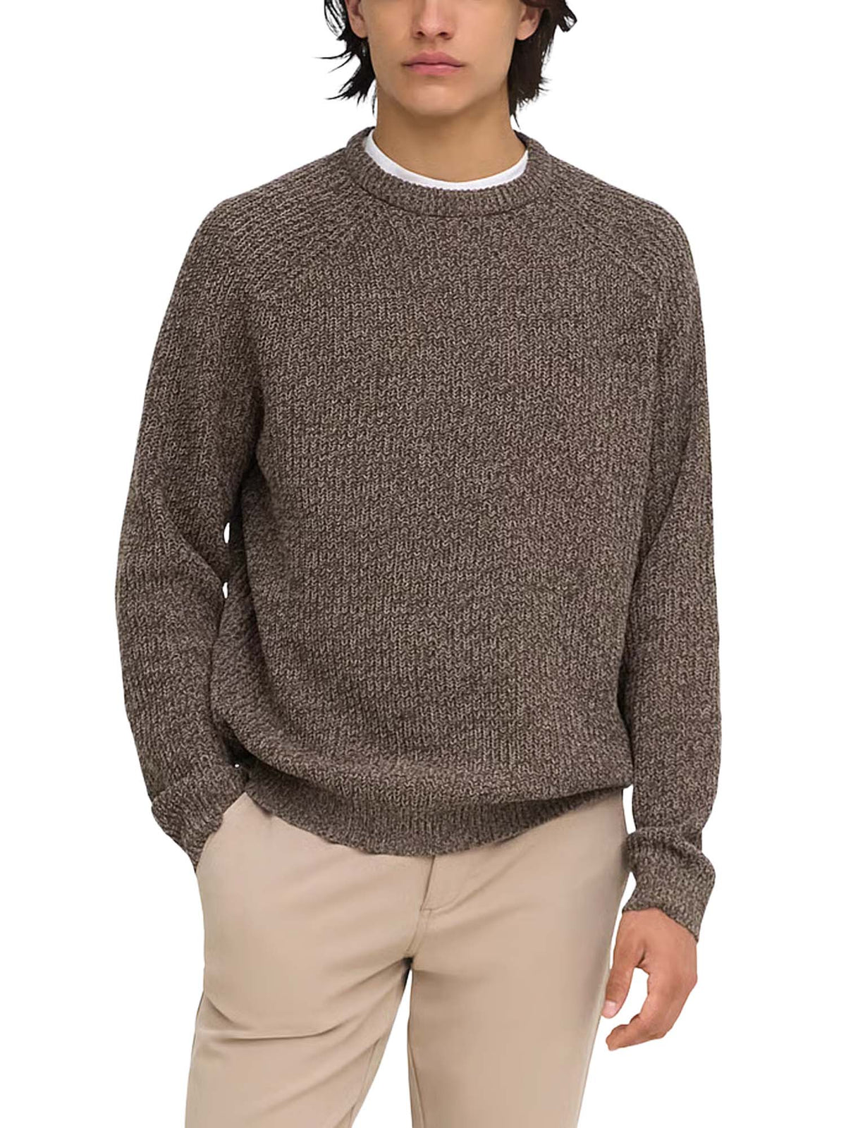 Only & Sons Maglione Join Relaxed LS Raglan Marrone