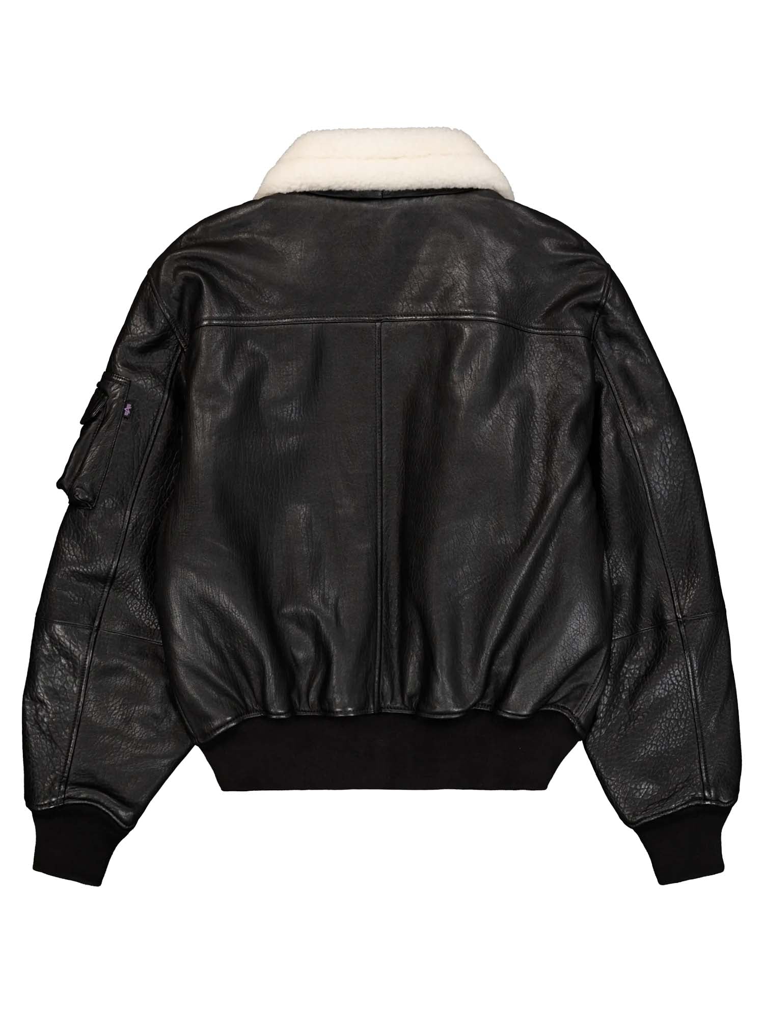 Alpha Industries Giacca in pelle B-15 Leather UV Bomber Nero