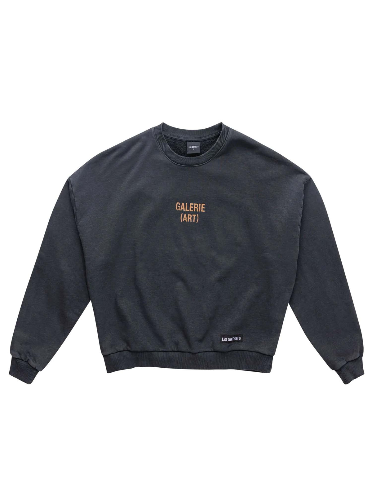 Les (art)ists Crewneck Box Fit Galerie Art Stone Wash Nero