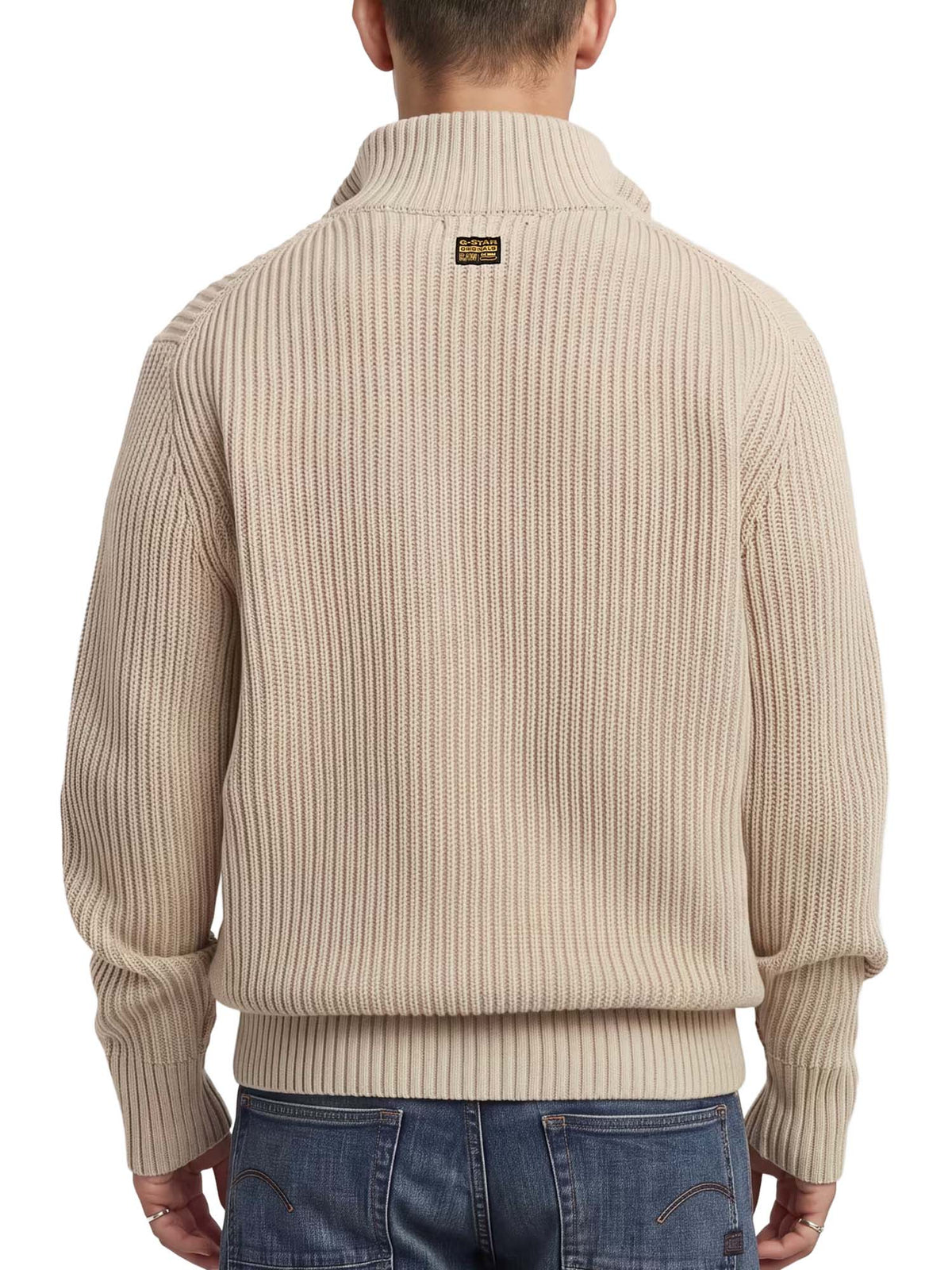 G-star Maglione Essential Half Zip Knit Beige