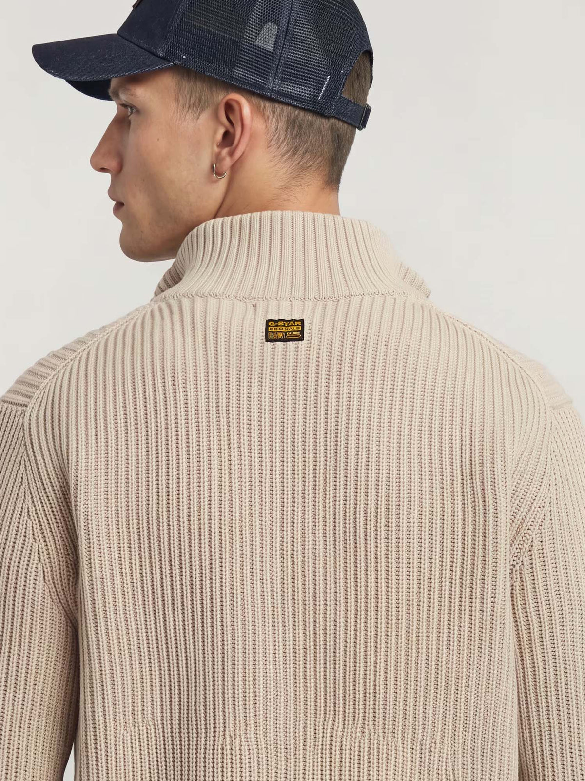 G-star Maglione Essential Half Zip Knit Beige