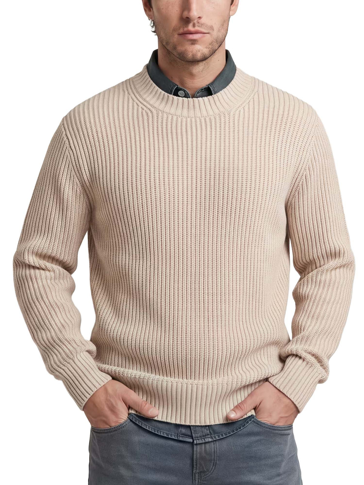 G-star Maglione Essential Ribbed Knit Beige