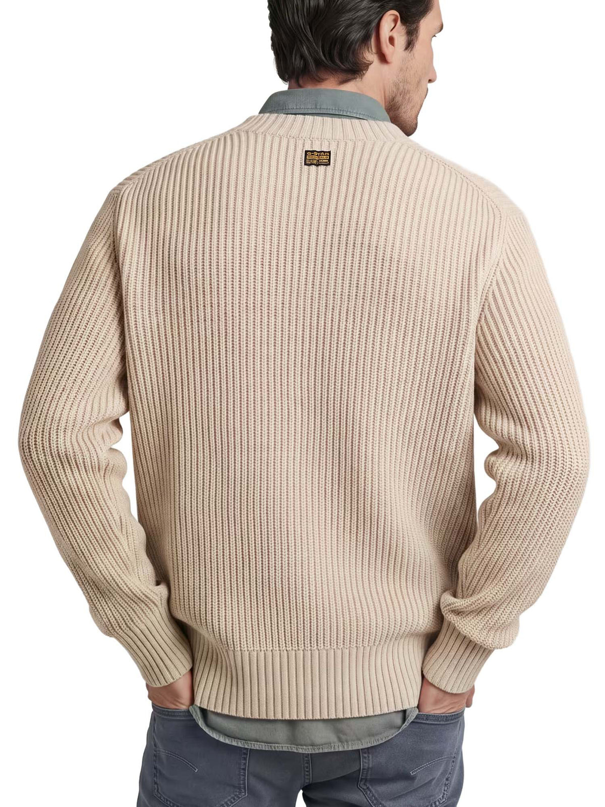 G-star Maglione Essential Ribbed Knit Beige