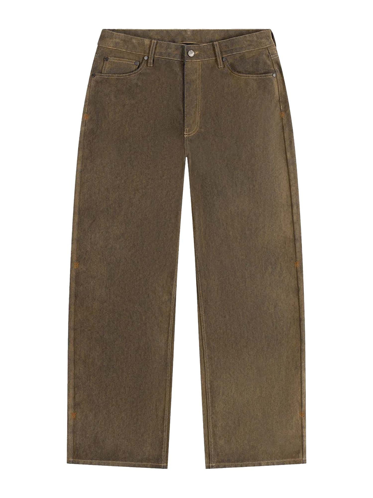 Daily Paper Jeans Brown Velvet Shield Oversized Marrone