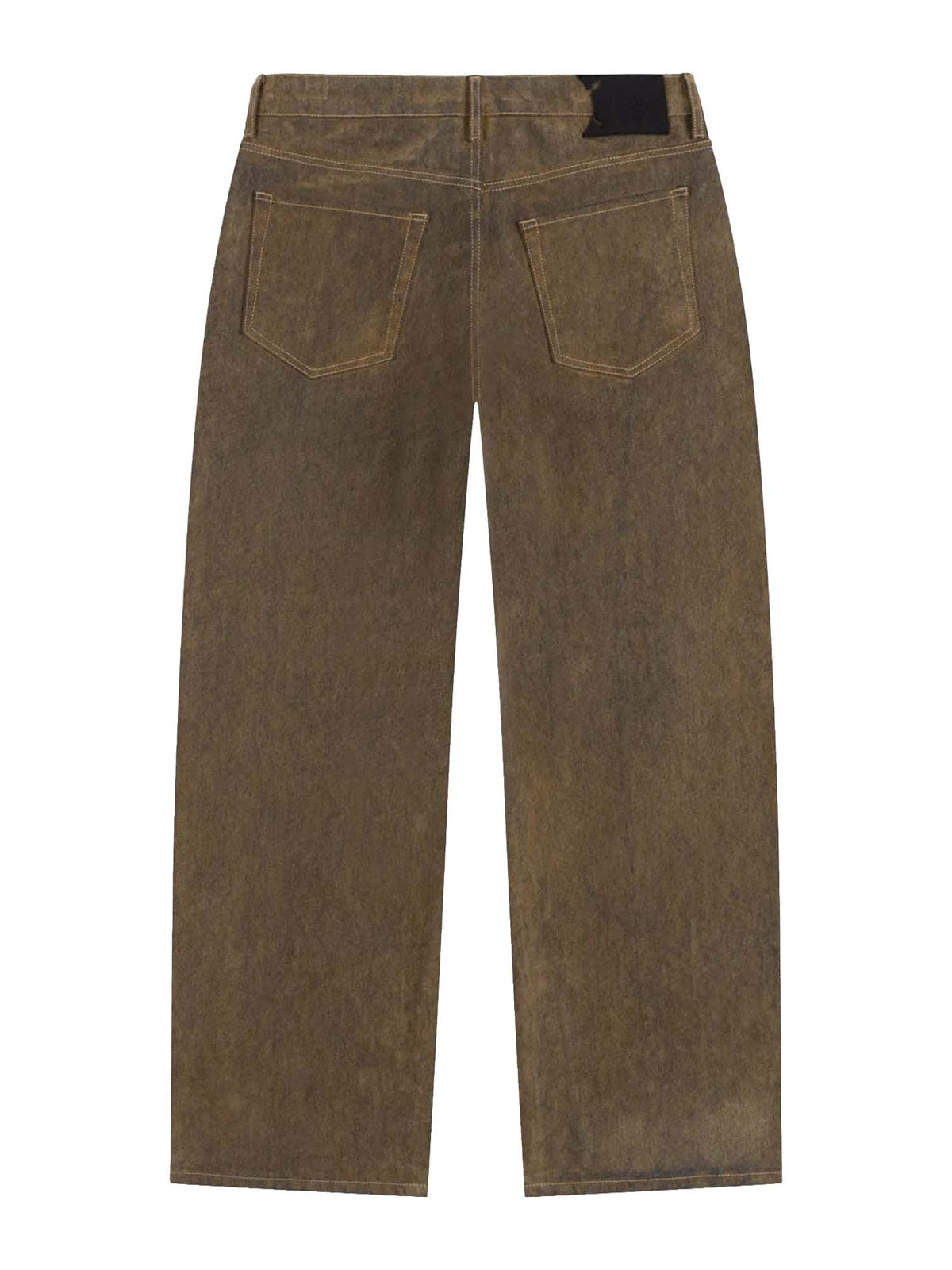 Daily Paper Jeans Brown Velvet Shield Oversized Marrone