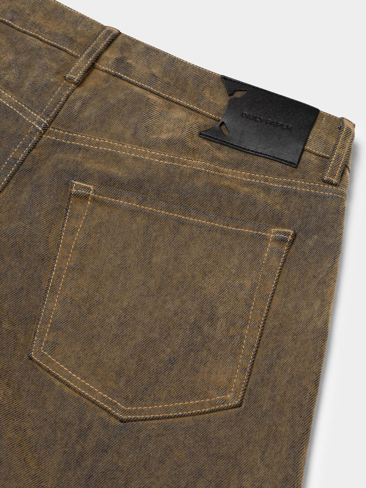 Daily Paper Jeans Brown Velvet Shield Oversized Marrone