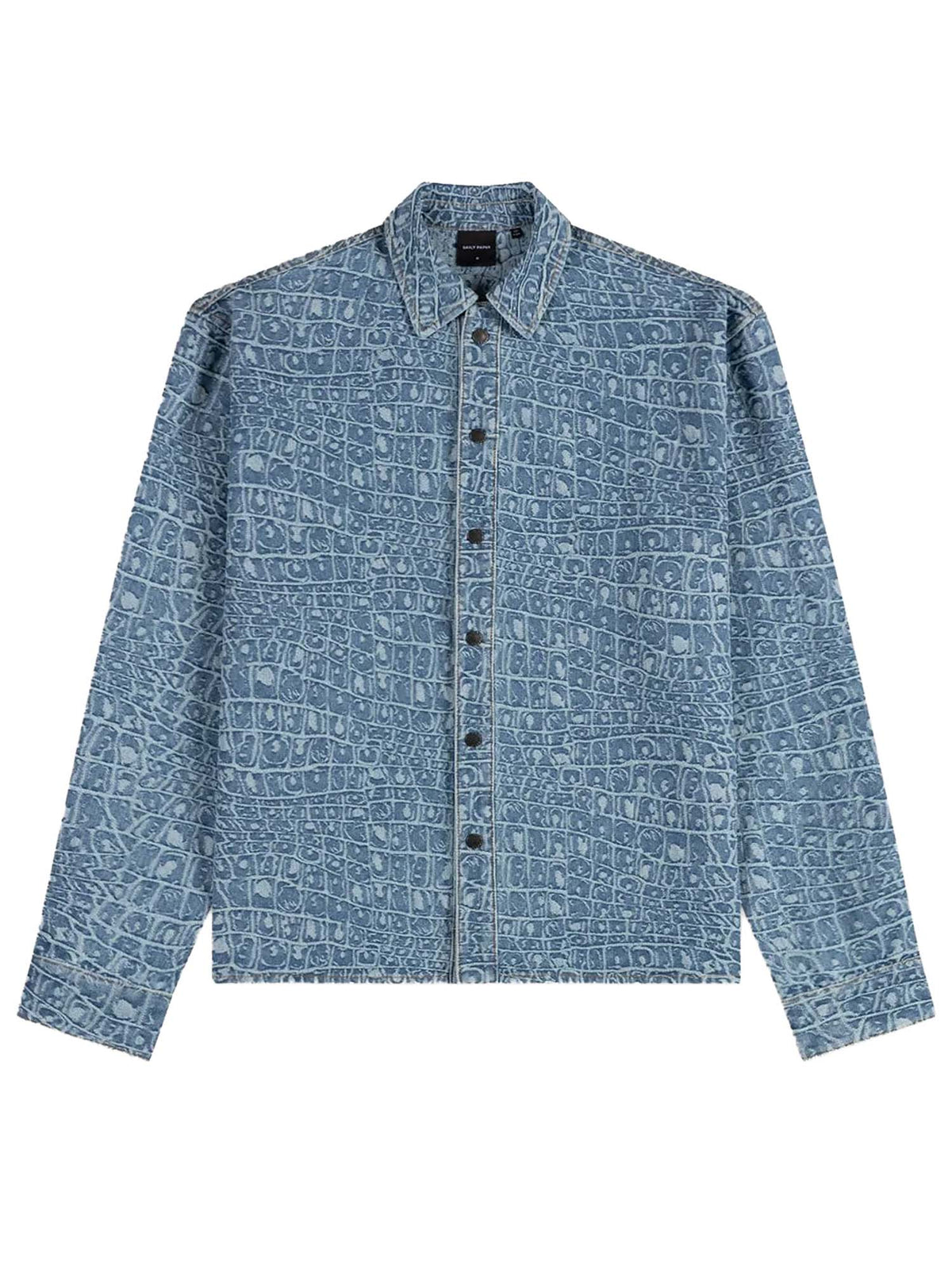 Daily Paper Camicia Blue Croc Jacquard Denim Blu