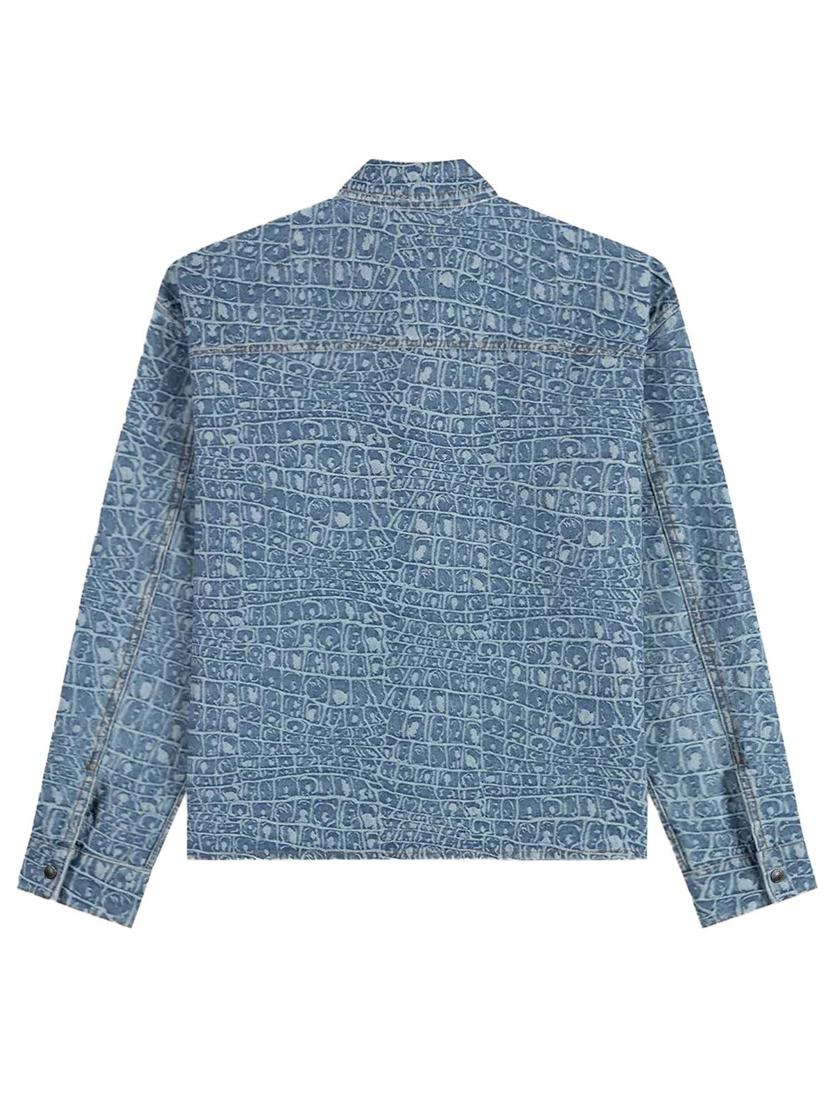 Daily Paper Camicia Blue Croc Jacquard Denim Blu