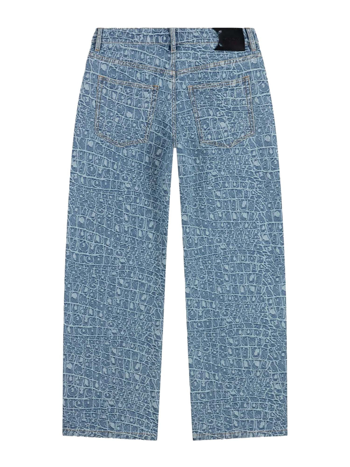 Daily Paper Jeans Blue Croc Jacquard Oversized Blu