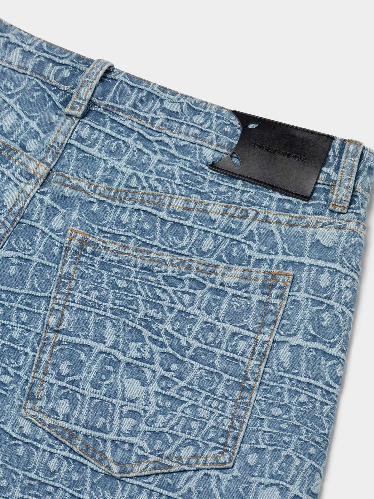 Daily Paper Jeans Blue Croc Jacquard Oversized Blu