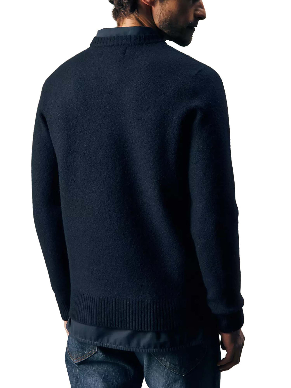 Lee Maglione Gold Regular Boiled Wool Blu