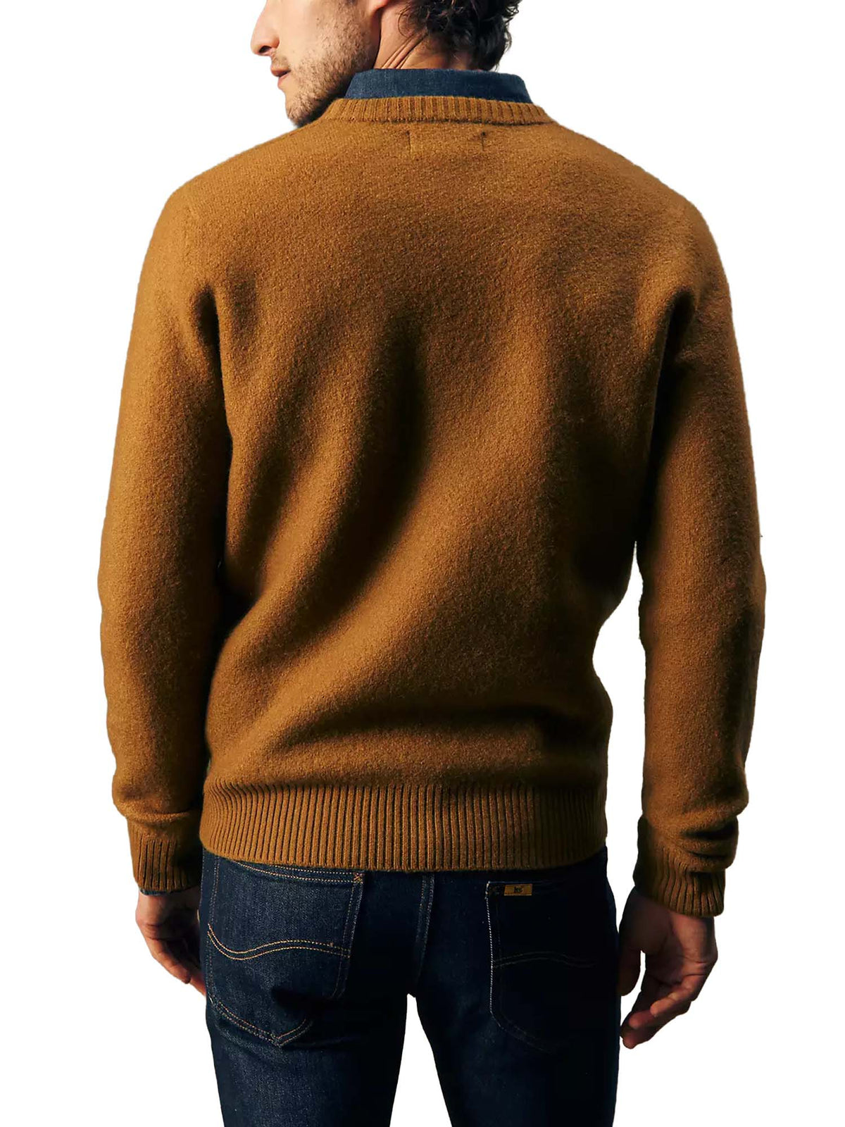 Lee Maglione Gold Regular Boiled Wool Marrone