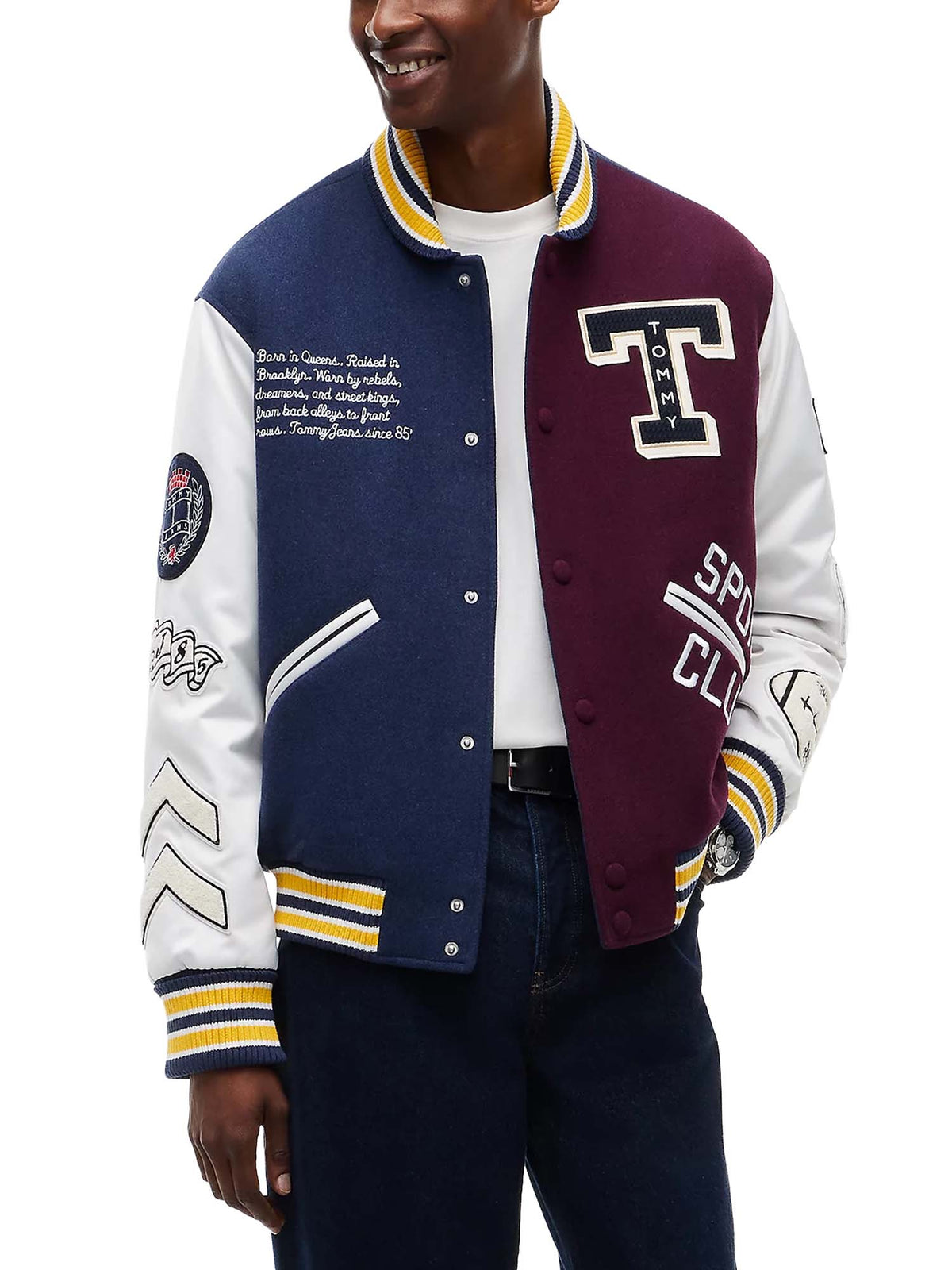 Tommy Jeans Giacca college in misto lana Multicolore