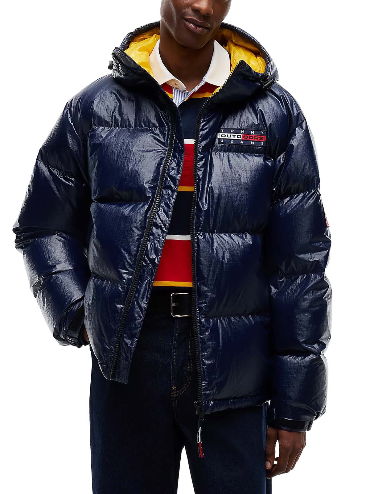 Tommy Jeans Piumino Alaska con finitura lucida e logo Blu