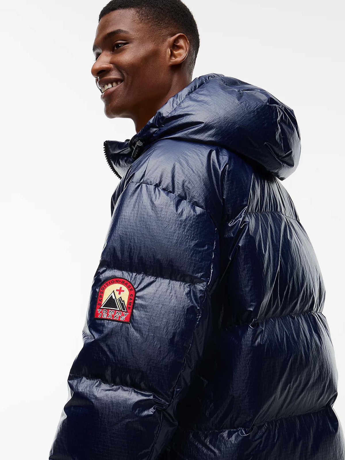 Tommy Jeans Piumino Alaska con finitura lucida e logo Blu