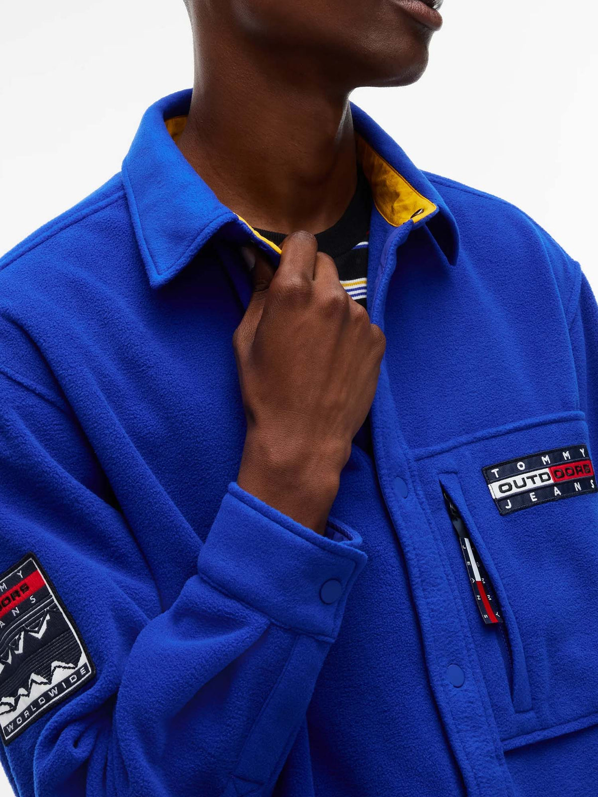 Tommy Jeans Camicia a maniche lunghe Tommy Jeans Logo Fleece Blu