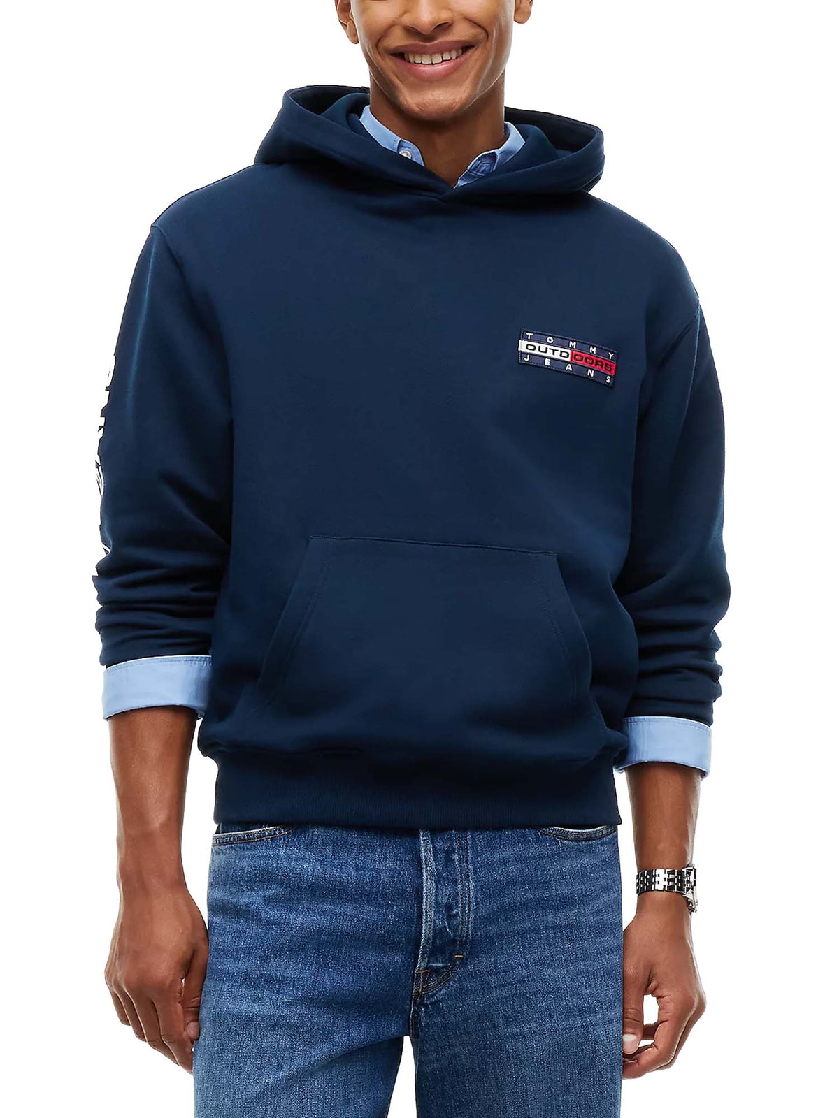 Tommy Jeans Felpa relaxed fit con cappuccio e logo Blu