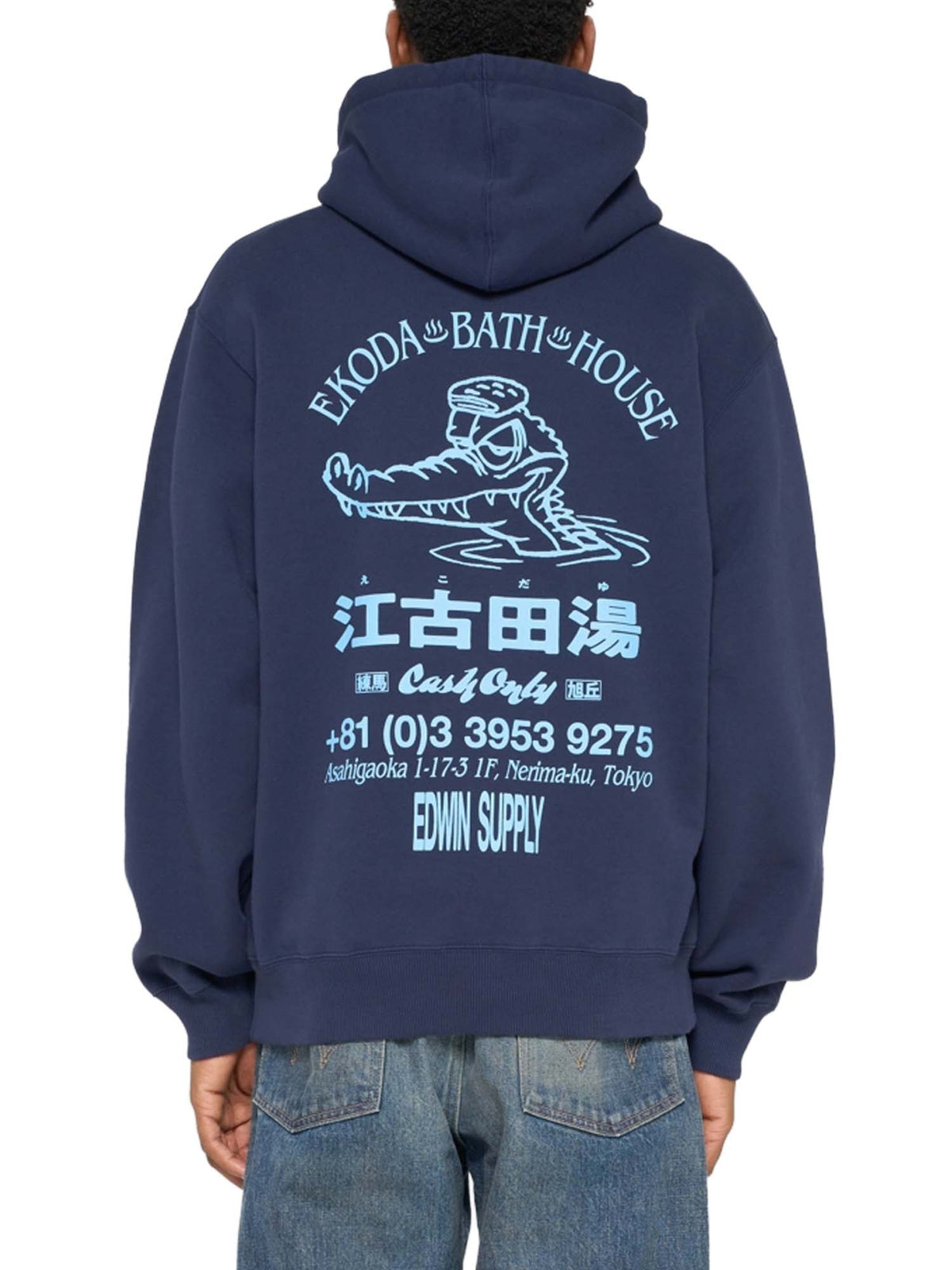 Edwin Ekoda Bath House Hoodie Sweat Blu