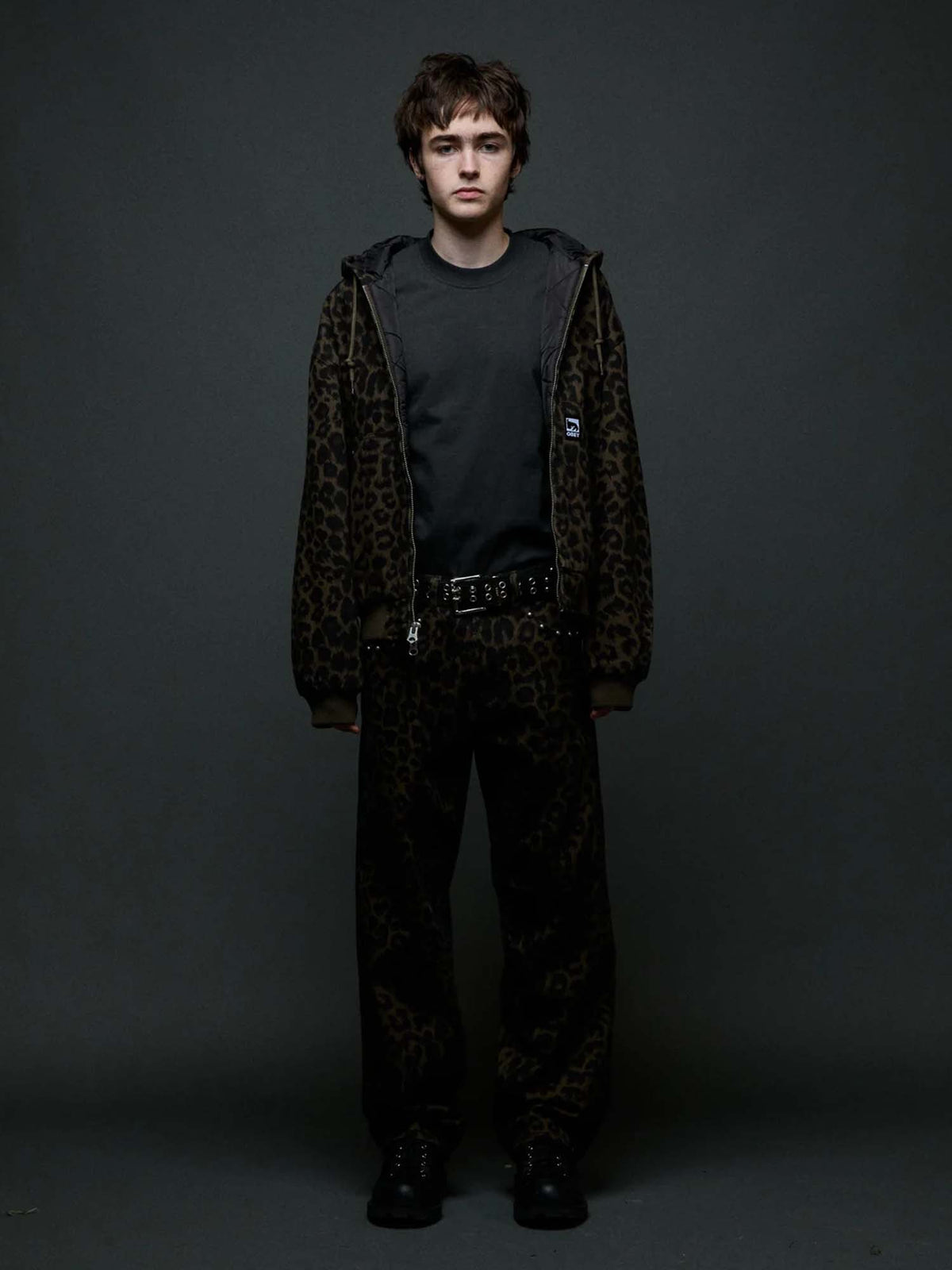 Obey Studded Zip Up Jacket Animalier