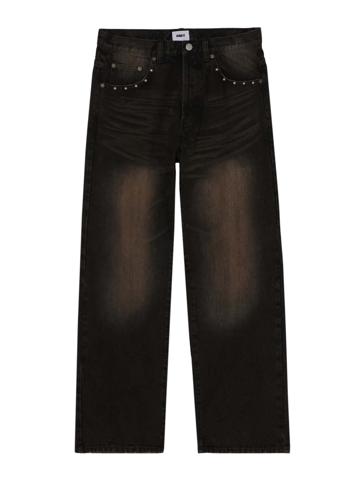 Studded Boxcar Straight Leg Denim