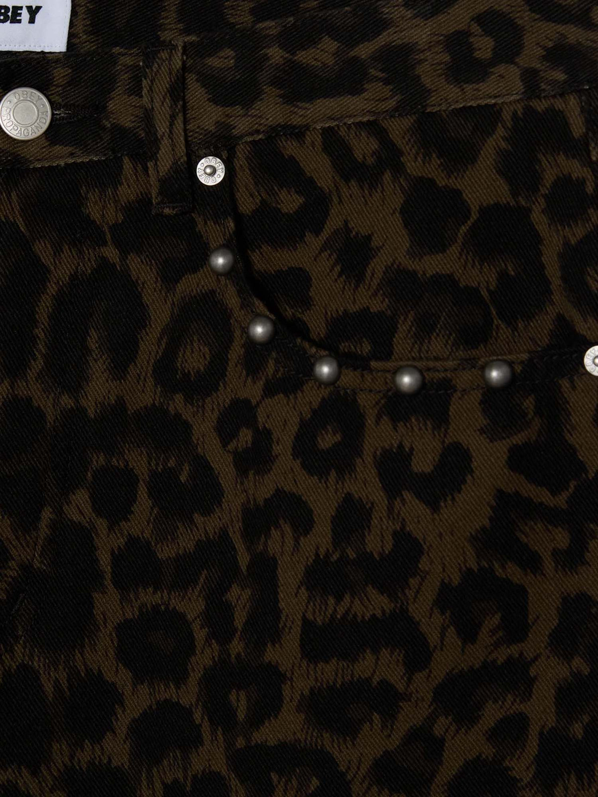 Obey Studded Boxcar Straight Leg Denim Animalier